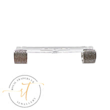 Load image into Gallery viewer, Chicago- Small sliver plated hoops with crystals

