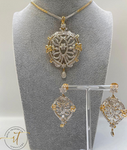 Load image into Gallery viewer, Chloe - American Diamond Pendant and Earrings comes with or without Chain

