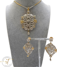 Load image into Gallery viewer, Chloe - American Diamond Pendant and Earrings comes with or without Chain
