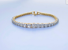 Load image into Gallery viewer, Sophie - American Diamond Tennis Bracelet Gold and Silver Plated
